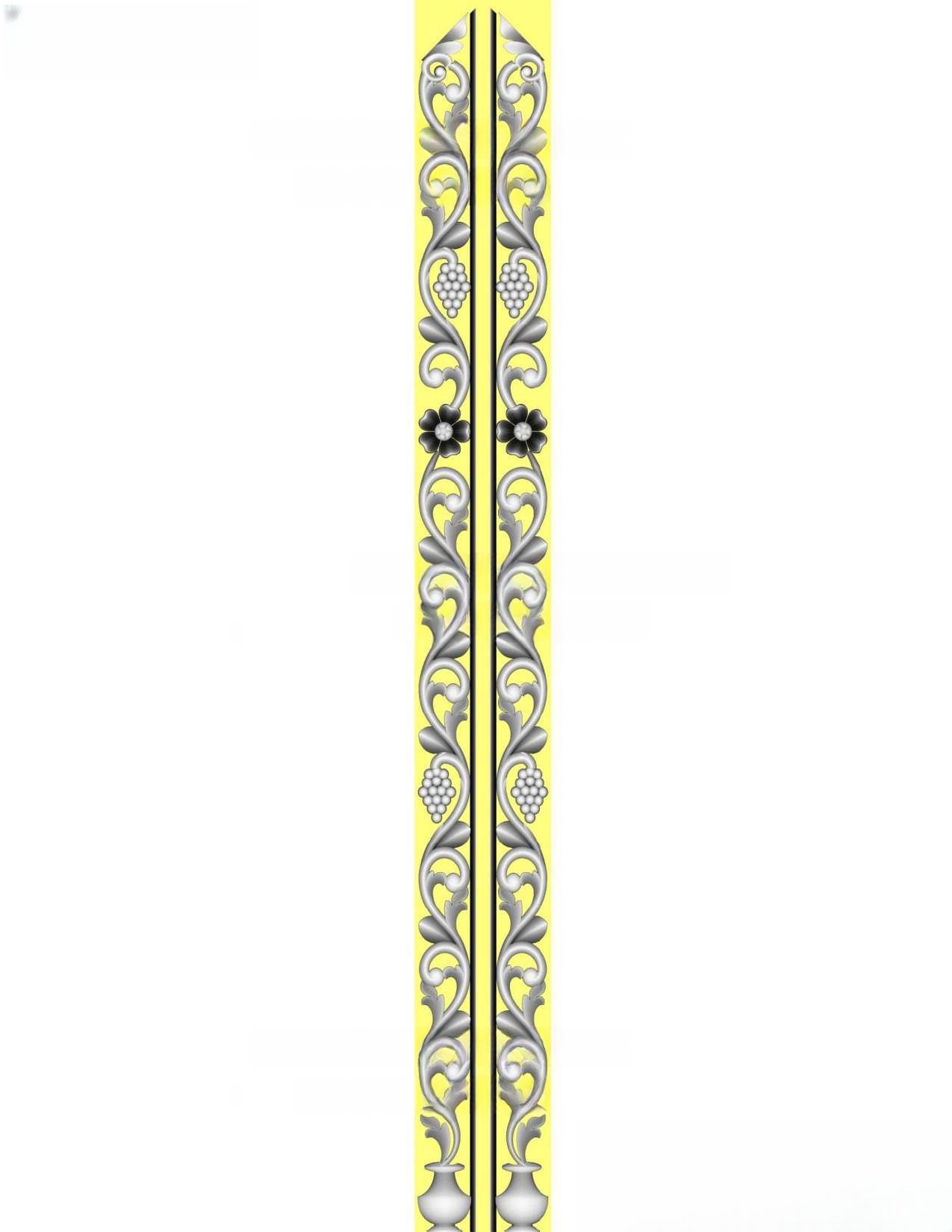 MD - MIX-25 Classic Floral Pillar Carving Design 3D Model
